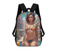 sinyumoney Tattoed Woman in Bikini School Backpack Large School Backpack for Boys for Campus Outdoor Travel Sports 17inch