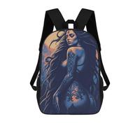 sinyumoney Tattoed Woman with Moon School Backpack Water Resistant Travel Backpack Computer Bag for Girls Boys Teenage 17inch
