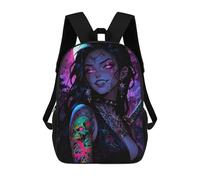 sinyumoney Tattooed Vampire Girl with Katana Children's 17 Inch School Backpack 3D Printed Casual Daypacks for Kids Travel Rucksacks Book Bags Kids School Bag