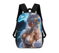 sinyumoney Tattooed Wolf Girl Spirit 17 Inch Backpacks Kids Schoolbag,3D Printed Elementary And Middle School Students Backpacks for Boys Girls