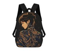 sinyumoney Tattooed Woman with Dragon Design Backpack School Bag Business Laptop Rucksack Bag Unisex Casual Daypack for Teenage Girls Boys Women Men 17inch
