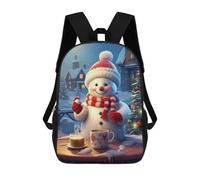 sinyumoney Tea with Snowman School Backpack Work Laptop Backpack Rucksack Bag for Teenage Girls Boys Women Men 17inch