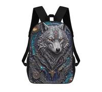 sinyumoney Techno Wolf Steampunk Backpack School Bag Rucksack Casual Daypacks School Work Travel Bag for Girl, Teen Girls 17inch