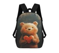 sinyumoney Teddy Bear Holding Heart Backpack School Bag Business Durable Laptop Bag for Boys/Girls/Teenagers 17inch