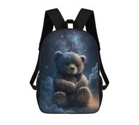 sinyumoney Teddy Bear in Space Backpack School Large School Backpack for Boys - Perfect for Travel, Work And Daily Use 17inch