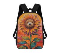 sinyumoney Teddy Bear Sunflower Painting Backpack School Bag High Secondary School Bags Casual Backpack for Campus Outdoor Travel Sports 17inch