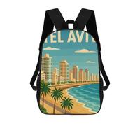 sinyumoney Tel Aviv Cityscape School Backpack Fashion Stationery Backpack Waterproof Casual Daypacks for Teenage Girls Boys Women Men 17inch