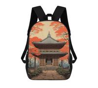 sinyumoney Temple Japanese Painting School Backpack Water Resistant Travel Backpack Computer Bag for School/Work/Travel 17inch