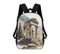 sinyumoney Temple of Apollo in Delphi School Backpack for Girls 17inch Casual Daypack Lightweight Rucksack Boy Girl Backpack for Middle School Students