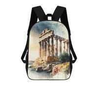 sinyumoney Temple of Poseidon Sounion Rucksack Fashion Stationery Backpack Waterproof Casual Daypacks for Men, Women & Teenage Boys 17inch