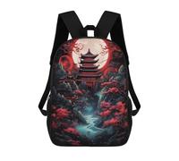 sinyumoney Temple of Red Backpack School Bag Water Resistant Travel Backpack Computer Bag for Teenage Girls Boys Women Men 17inch