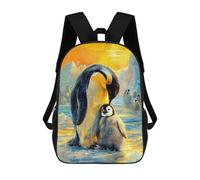 sinyumoney Tender Penguin Family Embrace School Backpack Large Water Resistant Laptop Backpack for Men, Women & Teenage Boys 17inch