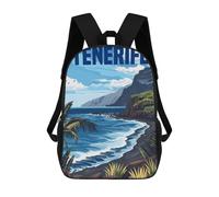 sinyumoney Tenerife Island Spain Kids School Backpack School Bag 3D Printed School Bag for Boys Elementary And Middle School Students 17inch