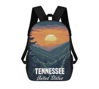 sinyumoney Tennessee Sunset Landscape Backpacks Kids Student Schoolbag,3D Printed Backpacks,Elementary And Middle School Students Backpacks for Boys Girls 17inch