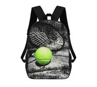 sinyumoney Tennis Art Print Work 1 Backpacks Kids Student Schoolbag 3D Printed Backpacks Elementary And Middle School Students Backpacks for Boys Girls 17inch