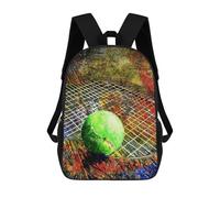 sinyumoney Tennis Art Print Work 9 Backpack 3D Printed Children's School Backpack for Kids High Capacity Travel Rucksacks Book Bags Kids School Bag Back Pack 17inch