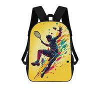 sinyumoney Tennis Player in Action 3D Printed School Backpack Casual Children's Backpacks 3D Printed School Bag for Boys Elementary And Middle 17inch