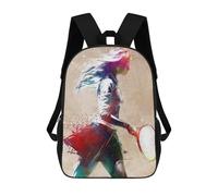 sinyumoney Tennis Player Sport 3D Printed Kids School Bag Rucksacks Children's School Fashion Casual Back Pack High Capacity Travel Book Bags Backpack for Kids 17inch