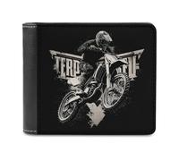 sinyumoney Terp Rider 3D Print PU Leather Wallet ID RFID Blocking Banknote Compartments Durable Purse Youth Guys 11.7cm*9.5cm