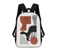 sinyumoney Terracotta & Black Abstract Minimalist Art - Modern Decor School Bags School Secondary High School College Backpack Travel for Campus Outdoor Travel Sports 17inch