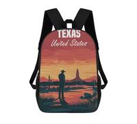 sinyumoney Texas Sunset Landscape 17inch School Bag 3D Printed Children's School Backpack Casual Fashion Travel Backpacks for Kids School Students