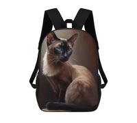 sinyumoney Thai Cat Oil Paint School Backpack 3D Printed School Bags Boys Girls Laptop Backpack for Kids/Students/Adults 17inch