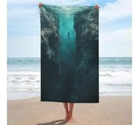 sinyumoney Thalassophobia Underwater Diver Between Cliffs Basics Towel Set Absorbent Gentle on The Skin Beach Towel Super Soft Hotel Quality 130cm*80cm