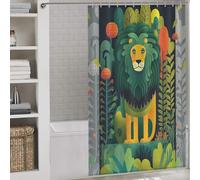 sinyumoney The Abstract Colorful Lion Anti-Mould Proof Resistant Quick Drying Proof Resistant Soft Fabric Hotel Shower Curtain for Bathtub Shower Stall 53.54x70.87Inch（136x180cm）