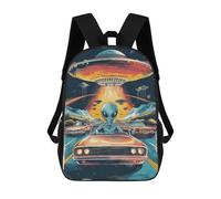 sinyumoney The Aliens Are Coming Children's School Backpack Fashion Casual Children's Backpacks 3D Printed School Bags Boy Large Backpack 17inch