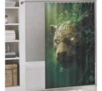 sinyumoney The Ancient Keeper Anti-Mould Proof Resistant Daily Household Stylish Washable Modern Polyester Water Repellent for Bathroom Wet Room 53.54x70.87Inch（136x180cm）