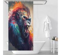 sinyumoney The Angry Ape Shower Curtain Anti Mould Fabric Polyester Decor Bath Curtains for Toile Bathroom Dorm 35.43x70.87Inch（90x180cm）