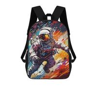 sinyumoney The Artistic Side of Space Backpack Kids School Backpack School Bag 3D Printed Fashion School Bag for Boys Elementary And Middle School Student 17inch