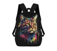 sinyumoney The Asheera Cats Colorful Backpack, Children's Backpack, Student School Bag Bookbag Rucksack, 3D Printed School Bag for Boys Girls 17inch