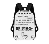 sinyumoney THE BATHROOM Funny Movie Backpacks Kids School Backpack School Bag 3D Printed School Bag for Boys Elementary And Middle School Students 17inch