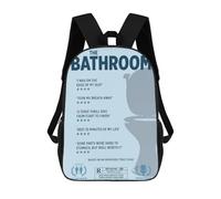 sinyumoney The Bathroom Movie Parody Backpack 3D Print Kids Bag Elementary Students Daypack Lightweight School Bag for Children Girls Boys Nursery Lunch Pack 17inch