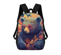 sinyumoney The Beautiful Bear School Bag Backpack Teen Schoolbag 3D Printing Adjustable Schoolbag Fashion Pocket Bag for Kids Boys Girls Students And Teenagers Fans 17inch
