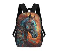 sinyumoney The Beautiful Horse Backpack 3D Printed Children's School Backpack for Kids High Capacity Travel Rucksacks Book Bags Kids School Bag Back Pack 17inch