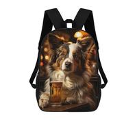 sinyumoney The Beer Sipping Dog Backpack School Work Laptop Backpack Rucksack Bag for Men, Women & Teenage Boys 17inch