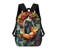 sinyumoney The Birth of Venus - Cubist Minimalist Vision - Vibrant Masterpiece Inspired by Sandro Botticelli Print Children's Backpack School Bag for Adult And Kids Travel Daypack 17inch