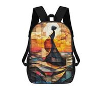 sinyumoney The Birth of Venus Stained Glass Mosaic Artwork School Backpack Computer Rucksack for School/Work/Travel for Girl, Teen Girls 17inch