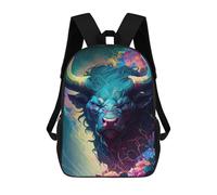 sinyumoney The BLUE ANGRY BULL 3D Printed School Backpack Casual Children's Backpacks 3D Printed School Bag for Boys Elementary And Middle 17inch