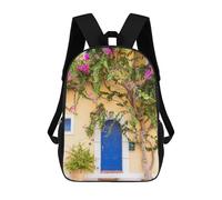 sinyumoney The Blue Door Greece Rucksack School Secondary High School College Backpack Travel for Teenage Girls Boys Women Men 17inch