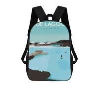 sinyumoney The Blue Lagoon Children's School Backpack 3D Printed for Kids Travel Rucksacks Book Bags for Boys Elementary School Students 17inch