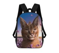 sinyumoney The Caracal Children's Backpacks School Backpack 3D Printed Backpack for Kids Travel Rucksacks Book Bags Kids School Bag 17inch