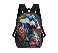 sinyumoney The Careful Badger School Backpack Lightweight Casual Daypack School Backpacks for Boys/Girls/Teenagers 17inch