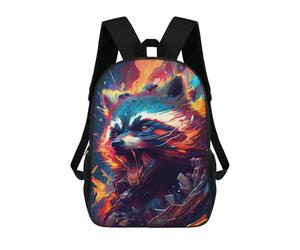 sinyumoney The Cheeky Raccoon Backpack School Bag Lightweight Schoolbag Dayback Bookbag College for Girl, Teen Girls 17inch