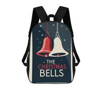 sinyumoney The Christmas Bells School Backpack for Girls Backpack Water Repellent Casual Daypack Lightweight Rucksack Boy Girl School Backpack 17inch