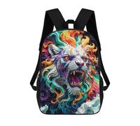 sinyumoney The Colorful Lion Children's Backpacks School Backpack 3D Printed Backpack for Kids Travel Rucksacks Book Bags Kids School Bag 17inch