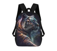 sinyumoney The Cosmic Tiger 17 Inch Backpack School Bag Rucksack for Girls Boys Large Capacity Kids Back Pack Lightweight School Bags for Children Students