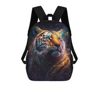 sinyumoney The Cosmic Tiger 3D Printed Children's School Backpack for Kids High Capacity Travel Rucksacks Book Bags Kids School Bag Back Pack 17inch
